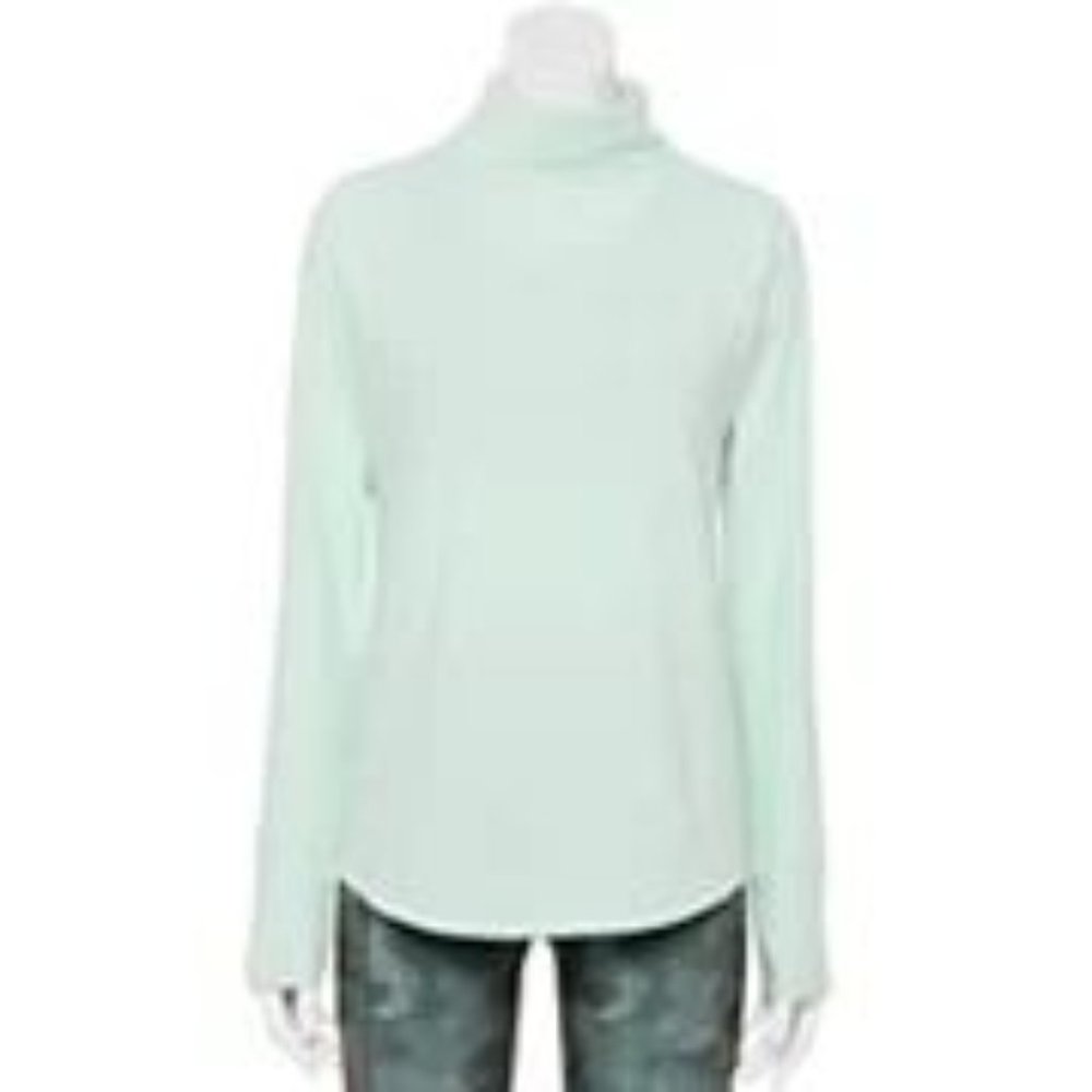 NWT Women's Tek Gear® Lightweight Fleece Turtleneck - XL Mint Green